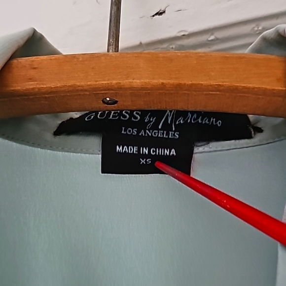 Guess Mint Green Silk Shirt - Picture 1 of 8